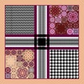 colorful geometric silk scarf design