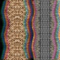 colorful geometric silk scarf design