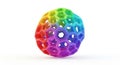 Colorful geometric sphere with hexagonal pattern in rainbow gradient 3D model 1 Royalty Free Stock Photo