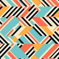 Colorful Geometric Striped Lines: A Mid-century Inspired Pattern