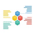 Colorful geometric swot business diagram chart