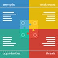 Colorful geometric swot business diagram chart