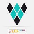 Colorful geometric vector business icon,logo, sign, symbol Royalty Free Stock Photo