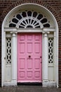 Colorful georgian doors in Dublin, Ireland. Historic doors in different colors painted as protest against English King Royalty Free Stock Photo