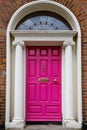 Colorful georgian doors in Dublin, Ireland. Historic doors in different colors painted as protest against English King Royalty Free Stock Photo