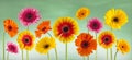 Colorful gerbera flowers isolated