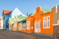 Colorful german kolonial houses, Luderitz, Namibia. Royalty Free Stock Photo