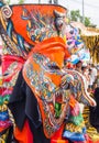 Colorful ghost mask performaer in Phi Ta Khon Festival, Loei, Thailand