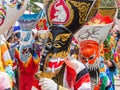 Colorful ghost mask performer in Phi Ta Khon Festival, Loei, Thailand