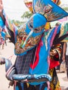 Colorful ghost mask performer in Phi Ta Kon Festival, Loei, Thailand