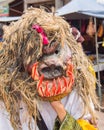 Colorful ghost mask performer in Phi Ta Kon Festival, Loei, Thailand