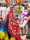 Colorful ghost mask performer in Phi Ta Kon Festival, Loei, Thailand