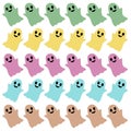 COLORFUL GHOSTS HALLOWEEN DESIGN PATTERN Royalty Free Stock Photo