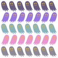 COLORFUL GHOSTS HALLOWEEN DESIGN PATTERN Royalty Free Stock Photo