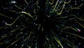 Colorful giant fireworks blasting and exploding beautifully in the dark black sky background