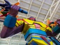 Colorful giant robot holding sword