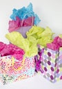 Colorful gift bags background