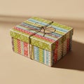 Colorful Gift Box with Floral Patterns Royalty Free Stock Photo