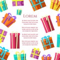 Colorful gift boxes poster design Royalty Free Stock Photo