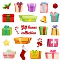 Colorful gift boxes set Royalty Free Stock Photo