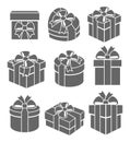 Colorful gift boxes set. Vector Royalty Free Stock Photo