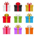 Colorful Gift Boxes Set. Vector Royalty Free Stock Photo