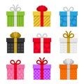 Colorful Gift Boxes Set. Vector Royalty Free Stock Photo