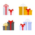 Colorful Gift Boxes Set. Vector Royalty Free Stock Photo