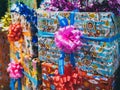 Colorful gift boxs background Royalty Free Stock Photo