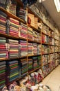 Colorful gift towel and fabric shop in Istanbul Istiklal Street