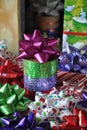 Colorful gift wrapping materials Royalty Free Stock Photo