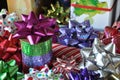 Colorful gift wrapping materials Royalty Free Stock Photo