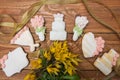 Colorful gingerbread for wedding, tasty food