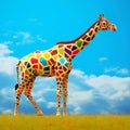 colorful giraffe, AI generated