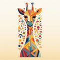 Colorful Geometric Giraffe Illustration With Playful Character Design