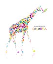 Colorful giraffe, sketch for your design