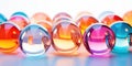 Colorful glass balls spheres, shiny and glossy 3D colorful glass balls collection, multicolored background