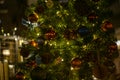 Colorful glass baubles and other decorations on a Christmas tree in London - 3 Royalty Free Stock Photo