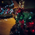 Colorful glass baubles and other decorations on a Christmas tree in Singapore shot with analogue film photography Royalty Free Stock Photo