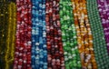 Colorful glass beads on the counter Royalty Free Stock Photo