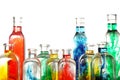 Colorful glass bottles