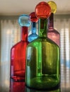 Colorful glass bottles Royalty Free Stock Photo