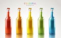 Colorful glass bottles
