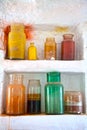 Colorful glass bottles Royalty Free Stock Photo