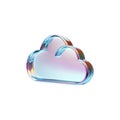 Colorful Glass Cloud Icon. Symbolizes Cloud Computing And Digital Storage Solutions Isolated On Transparent Background Royalty Free Stock Photo