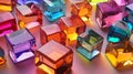 Colorful Glass Cubes on a Light Background Royalty Free Stock Photo