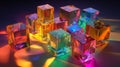 Colorful Glass Cubes on Light Background Royalty Free Stock Photo