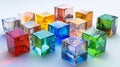 Colorful Glass Cubes on Light Background Royalty Free Stock Photo