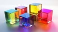 Colorful Glass Cubes on Light Background Royalty Free Stock Photo