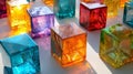 Colorful Glass Cubes Pattern on Light Background Royalty Free Stock Photo